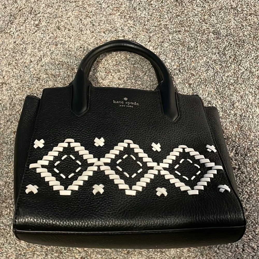 Kate Spade Merriweather Black & White Flynn Satchel